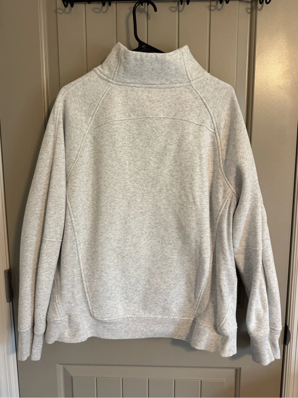 Danskin Light Gray Quarter-Zip Pullover Sweater